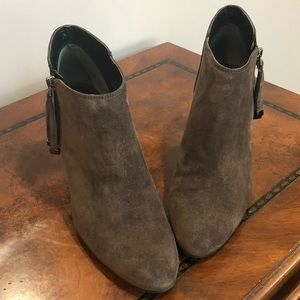 Ankle Boots (Booties) leather/suede w/tassels Gray